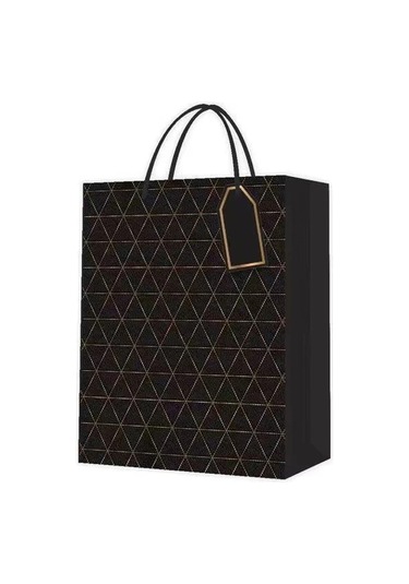 Desenli Siyah Küçük Karton Çanta 01