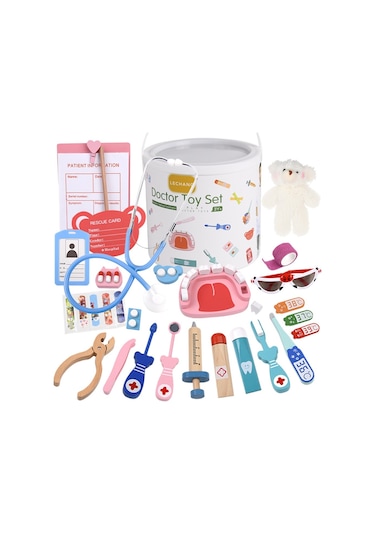 Hallow Çocuklar Gerçekçi Diş Hekimi Doktor Seti Stetoskop Çok Renkli