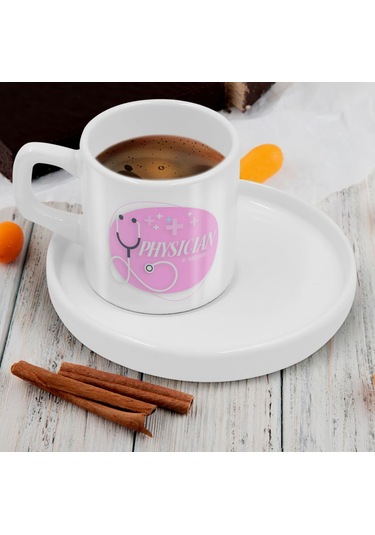Bk Gift Kişiye Özel Sunum Tabaklı Doktor Tasarımlı Kahve Fincanı-7, Sevgiliye Hediye, Arkadaşa Hediye, Doktorlara Hediye Kobitmeyen137792 Bk Gift