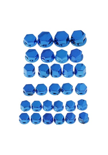 Suntek Motosiklet Vida Somun Civata Kapatma Başlığı Dekorasyon Yamaha Mavi 30 Parça