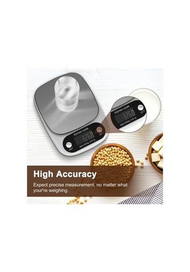 Trendooze Gaojunshop01 5000g Pil Led Mutfak Terazisi - Gümüş Gri Gri