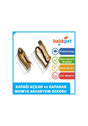 Mumya Hareketli Akvaryum Dekoru 10cm