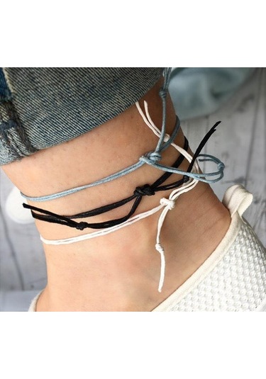 Siyah Bohemian Retro Kaplumbağa Kolye Halhal Bilezikler İşi Dokuma Deri Trendy Bilezik Halhal Siyah