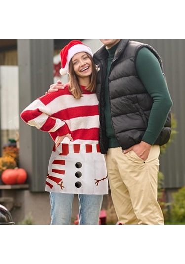 Fastbuy 3 Cepli Bel Önlüğü - Siyah Garson Kısa Apr Noel Geyiği, 1 Paket Diğer Kişiler İçin Diğer