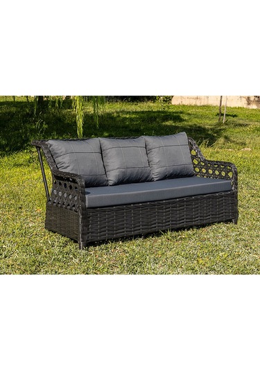 Btkconsept Lupa Eslem Rattan Bahçe Mobilyasi 3+1+1 Puf Ve Salıncak " Masali Antrasit Gri