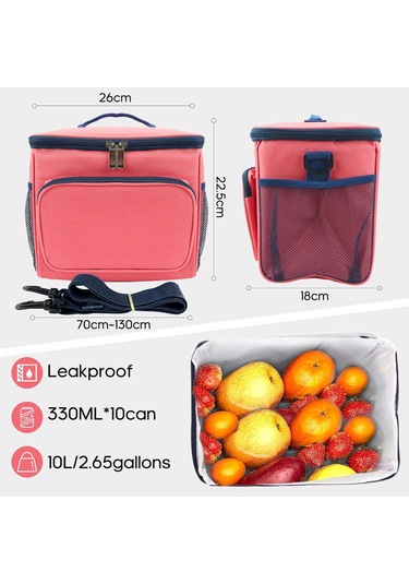 Kadınlar İçin Öğle Yemeği Çantaları, Omuz Askılı Yalıtımlı Öğle Yemeği Kutusu Soğutucu Çanta, Erkekler, Yetişkinler Ve Kızlar İçin Taşınabilir Termal Soğutucu Çanta Çok Renkli