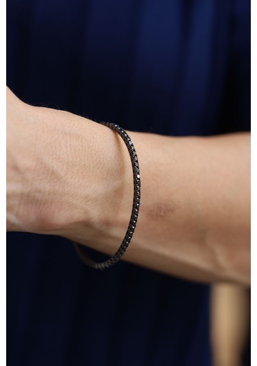 Yenigün Kuyumculuk 14 Ayar Altın Siyah Onix Taşlı Kelepçe Klp24111 Sarı Altın