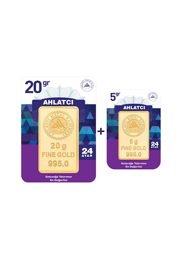 Ahlatcı Kuyumculuk 25 Gram 24 Ayar Külçe Altın