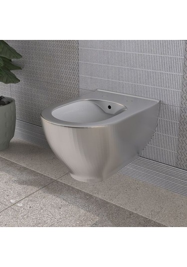 Lucco Garcia 53 CM Asma Klozet İçi Beyaz Dışı Platin