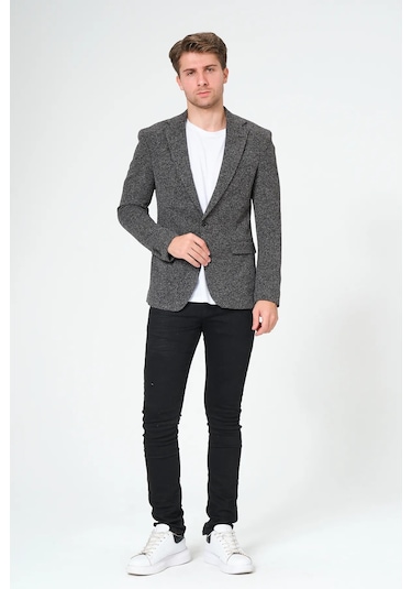 Bonesti Erkek Slim Fit Blazer Ceket Antrasit