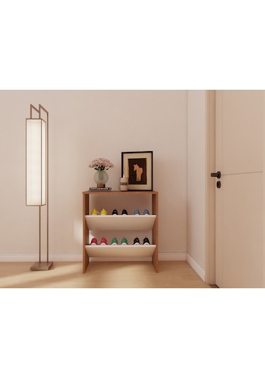 Göktepe Ayakkabı Dolabı M.kiraz-beyaz Kahverengi