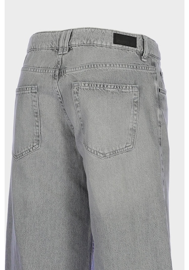 Weslie Gri Normal Bel Wideleg Patı Fermuarlı Jean Pantolon C 4530-209 Gri