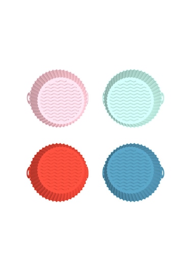 Hangfox Mavi Silikon Air Fryer Fırın Tepsisi 7.5 İnç - Ev Kullanıma Uygun, Kullanıması Kolay Ve Dayanıklı Mavi