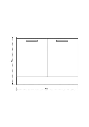 100 Cm Mini Evyeli Mutfak Alt Modül- Hazır Mutfak Dolabı