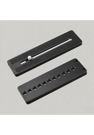 Fosenze Küçük Boy Siyah Alüminyum L Tipi Dikey Çekim Plakası - Evrensel Uyumlu, Mini Altıgen Anahtar Dahil Siyah