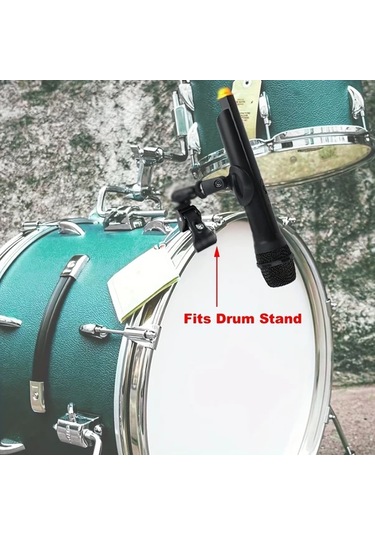 Sunshine011 Siyah Mikrofon Askılığı, 1/4" - 5/8" Vida Mikrofon Klipsi, Davul Standı Ve Masaüstü İçin