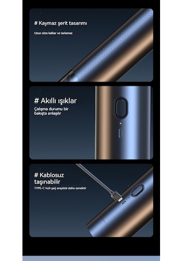 Kablosuz Şarjlı Araç Süpürgesi-beyaz