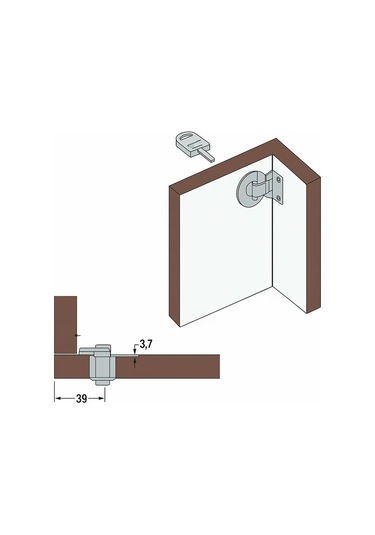 Canex İtmeli Çevirmeli Çekmece Kilidi - 10 Adet
