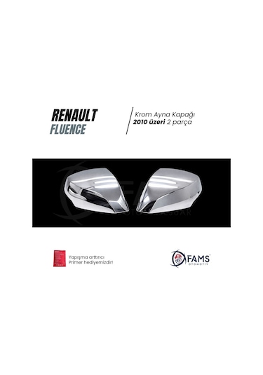 Renault Fluence Krom Ayna Kapağı 2 Prç. 2010 Üzeri P. Çelik