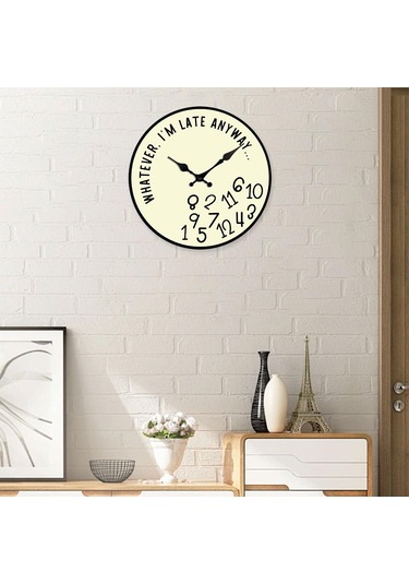Homyl Duvar Dekoratif Saat Ev Asma İç Mekan Yatak Odası Oturma Bej