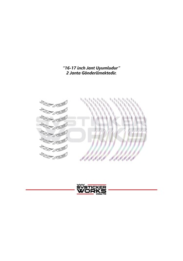 Yamaha Yzf-r3 Yazılı Jant Sticker Dış Ve İç Set Sticker Jant Şeridi Hologram