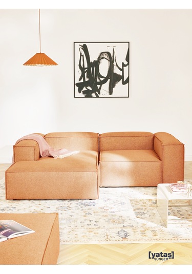 Most Mollis Plus Sol Köşe 2 Modül Köşe Kiremit Keten Kumaş Yumuşa