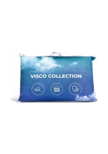 %100 Visco Ortopedik Boyun Yastığı Boyun Destekli, Seyahat Çantalı Beyaz - Indigo