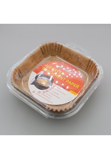 Yuntech01 Kedi Desenli Kahverengi 20cm Kare Hava Fritöz Kağıdı - Yağ Emici, Islaklık Önleyici, 50 Adet - Fırın Ve Barbekü İçin Uygun Çok Renkli