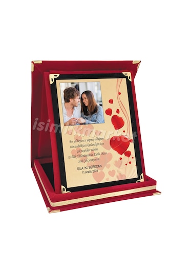 Isimlikmarket Sevgiliye Hediye Kişiye Özel Kadife Plaket