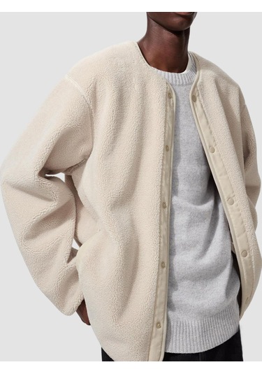 Erkek Polar Hırka, Kalın Ve Sıcak Günlük Ceket Gri