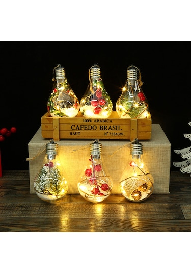 Noel Ağacı Asılı Ampul Küre Asılı Halat Noel Diy Led Ampul Noel Ağacı Asılı Kolye Dekor