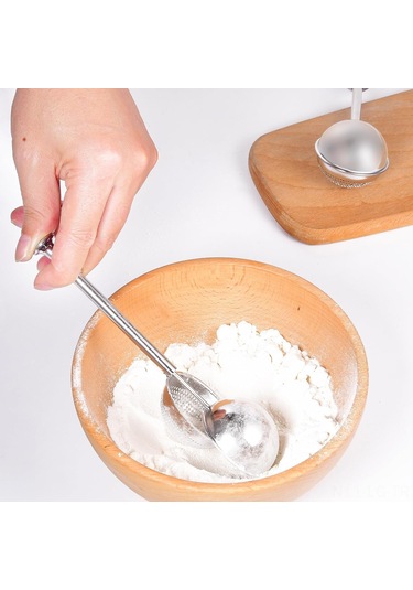 Leezsing 304 Paslanmaz Çelik Gıda Seviyesi, Un, Baharat, Kakao Süzgeci - Profesyonel Ve Ev Fırını Kullanıma Uygun, Kolay Temizlenir Çok Renkli