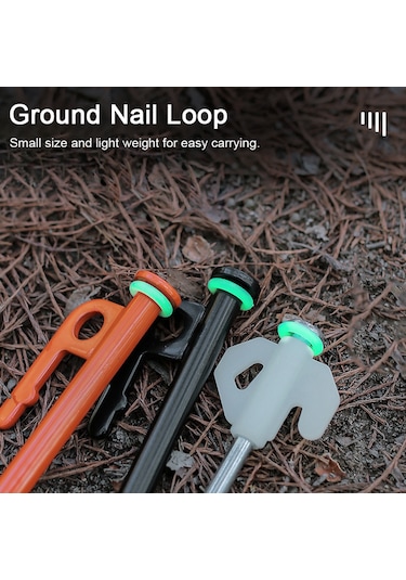 Xiyyadms Kamp Tırnak Işık Halkaları, 10 Adet Silikon O Tipi Uyarı Çemberi, Çadır Aksesuarı, Gece Görünürlüğü Sağlar Çok Renkli