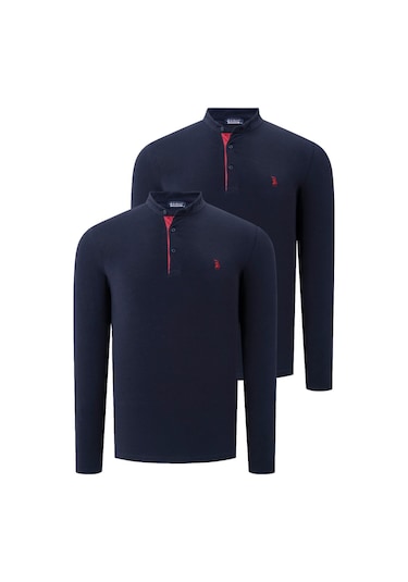 İkili Set V4009 Dewberry Erkek Sweatshırt-lacivert-lacivert Lacivert-lacivert