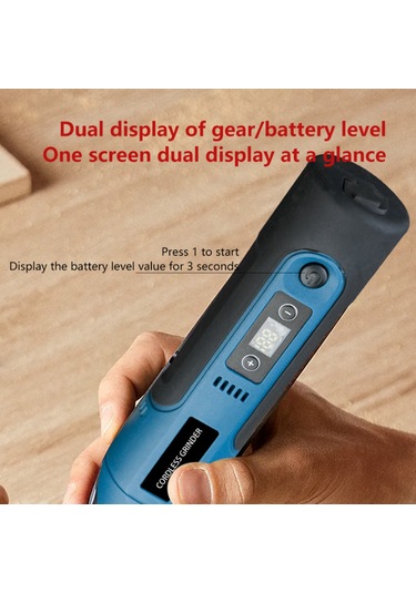 Yaozixa 7.4v 1100mah Li-pil Gömülü 12 Vitesli 5000-25000rpm Mini Elektrikli Matkap, Taşlama, Yontma, Kazıma Seti - 15 Parça Aksesuarlı Mavi+siyah