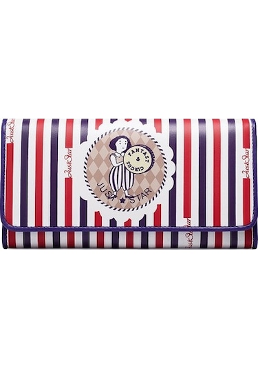 Linjinxu Just Star 3 Katlı Rüya Gibi Desen Baskılı Uzun Cüzdan Mor Diğer Diğer