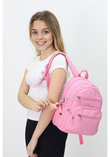 Sevimli Peluş Figürlü Günlük Kadın Sırt Çantası Şık, Kullanışlı, Okula Ve Seyahate Uygun Pembe