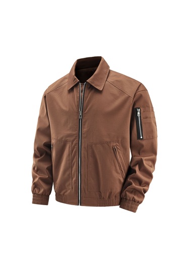 Hava Kuvvetleri Uçuş Kıyafeti Erkek İş Kıyafeti Ceketi Beyzbol Ceketi Kahverengi