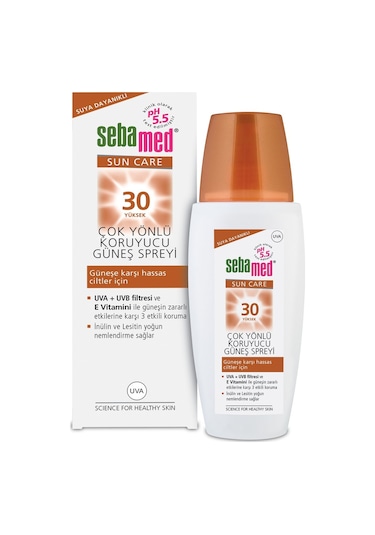 Sebamed Sun Care SPF 30 UVA / UVB Filtresi ve E Vitamini Üçlü Yüksek Koruma Çok Yönlü Güneş Spreyi 150 ML