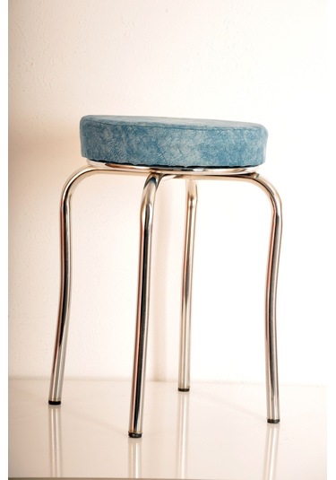 6 Lı Renkli Kumaş Ahtapot Tabure Mutfak Taburesi Demir Tabure