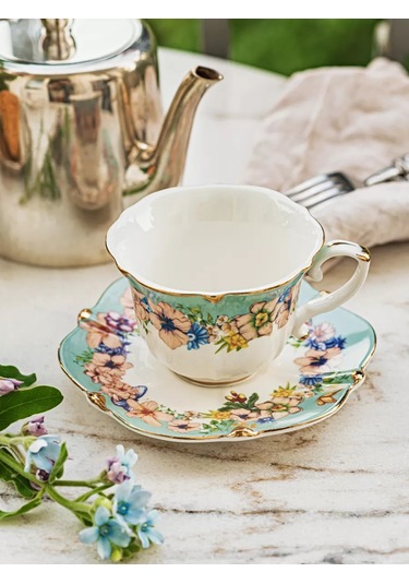 Roomi Seramik Çay Takımı 250 Ml, Fincan Ve Tabak Seti 245121630 Beyaz