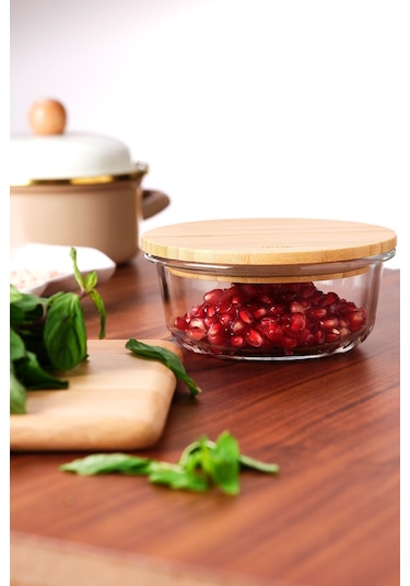 Emsan Naturel 400 Ml Dikdörtgen Borosilikat Saklama Kabı Çok Renkli