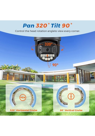 Liangmei 5k Hd Wifi Ptz Kamera Açık 8mp Çift Lens Çift Ekran Aı