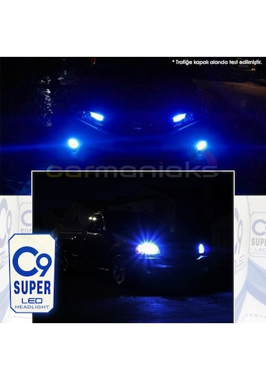 C9 Trio Üç Renk Led Xenon Far Ampulü Deli Mavi Beyaz Gün Işığı 209502006