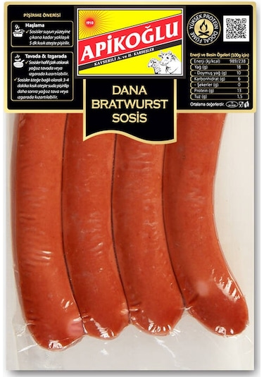 Doğal Füme Dana Bratwurst Sosis Üçlü Paket