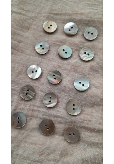Doğal Hakiki İnci Midye Kabugu Düğme 12 Mm 15 Adet