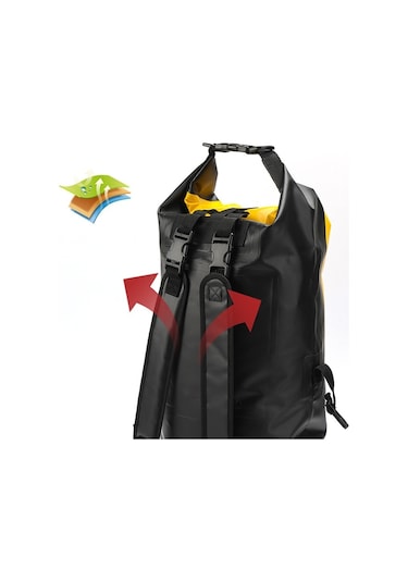 Sones 25l Su Geçirmez Sırt Çantası Su Geçirmez Reflektif Şeritli Kova Çantası Mavi