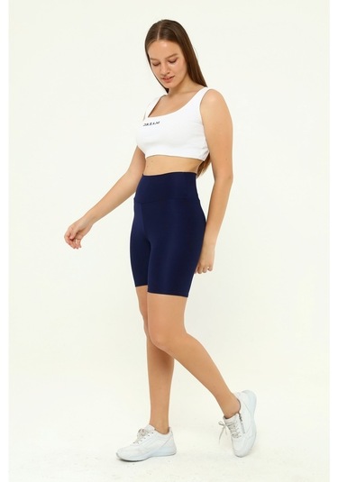 Nyc Giyim Disko Şort Tayt Yüksek BelGri