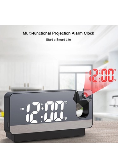 Led Dijital Çalar Saat 180 Kol Projeksiyon Çalar Saat Usb Çok Renkli