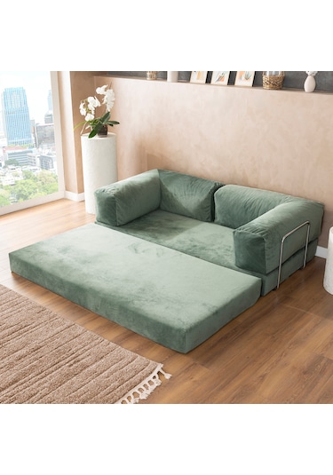 Argimo Godila Çok Amaçlı Sofa Çift Kişilik Yatak Koltuk Yeşil